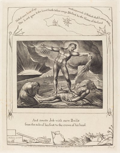 Satan slår jobb med byller av William Blake