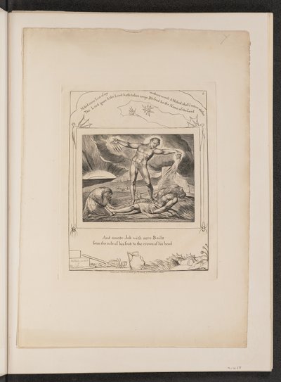 Satan slår jobb med byller, 1825. av William Blake