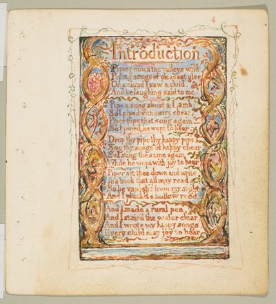 Songs of Innocence: Introduction, ca. 1825. av William Blake