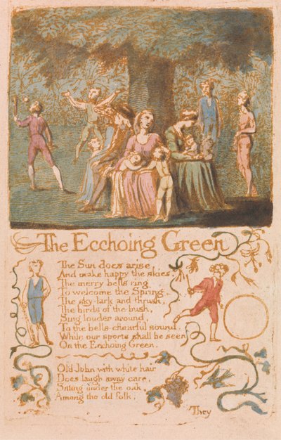 Songs of Innocence, Plate 10, The Echchoing Green (Bentley 6) av William Blake