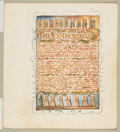 Sanger om uskyld og erfaring: skjærtorsdag, ca. 1815. av William Blake