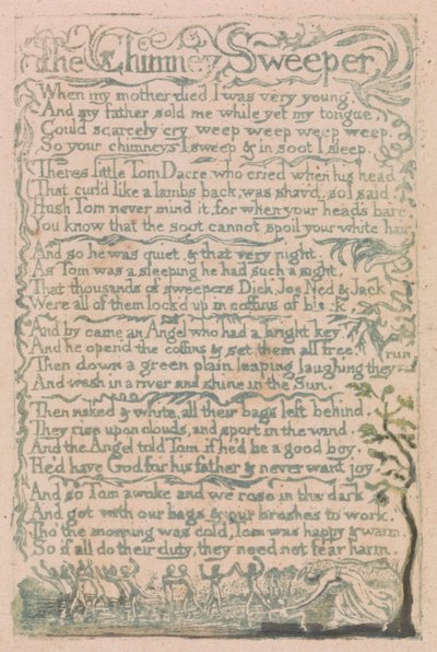 Songs of Innocence and of Experience, Plate 10, The Chimney Sweeper (Bentley 12) av William Blake