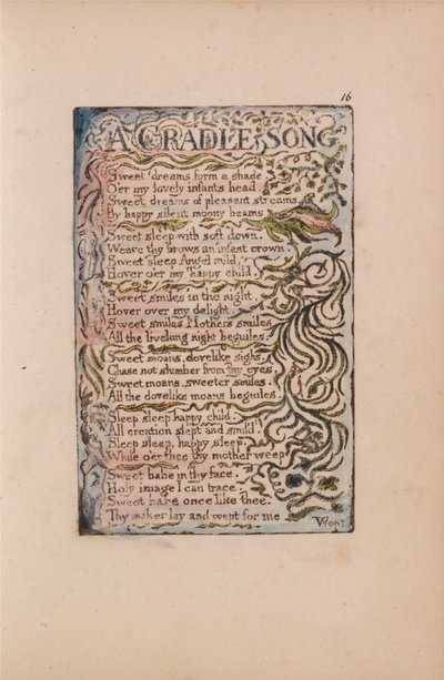 Songs of Innocence and of Experience, Plate 16, A Cradle Song (Bentley 16) av William Blake