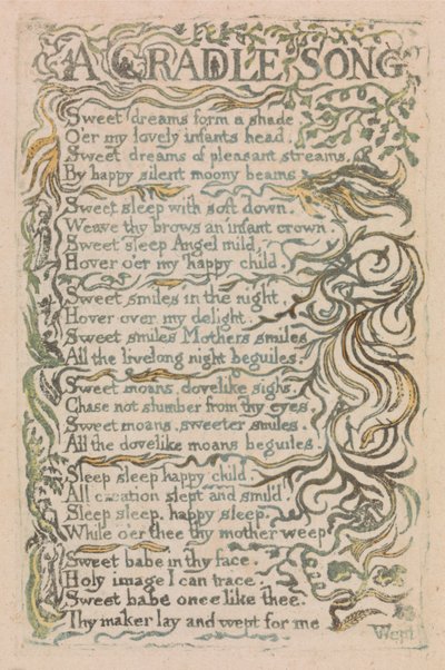 Songs of Innocence and of Experience, Plate 26, A Cradle Song (Bentley 16) av William Blake