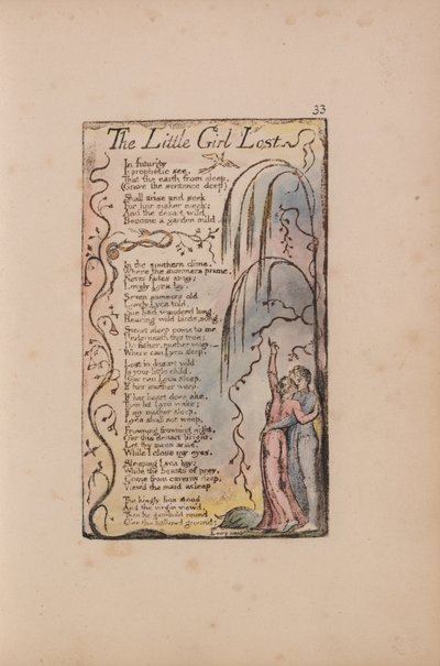 Songs of Innocence and of Experience, Plate 33, The Little Girl Lost (Bentley 34) av William Blake