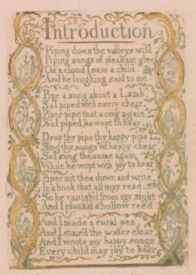 Songs of Innocence and of Experience, Plate 3, Introduction (Bentley 4) av William Blake