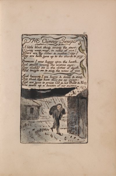 Songs of Innocence and of Experience, Plate 41, The Chimney Sweeper (Bentley 37) av William Blake