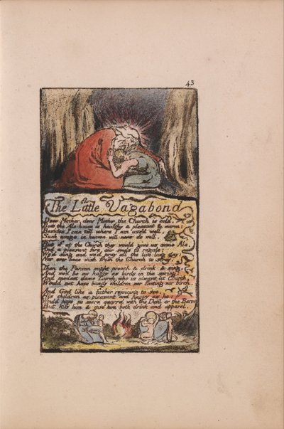 Songs of Innocence and of Experience, Plate 43, The Little Vagabond, (Bentley 45) av William Blake