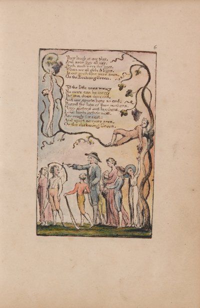 Songs of Innocence and of Experience, Plate 6, The Ecchoing Green (Bentley 7) av William Blake