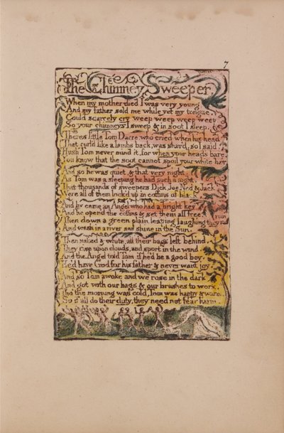 Songs of Innocence and of Experience, Plate 7, The Chimney Sweeper (Bentley 12) av William Blake