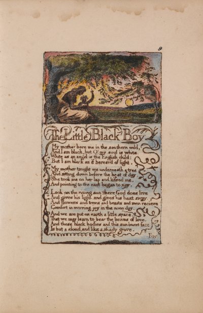 Songs of Innocence and of Experience, Plate 8, The Little Black Boy (Bentley 9) av William Blake