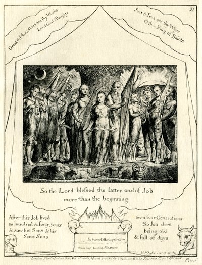 Jobs bok 42:12 illustrert av William Blake av William Blake