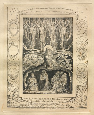 Jobs bok: Pl. 14, Da morgenstjernene sang sammen, og alle / Guds sønner ropte av glede av William Blake