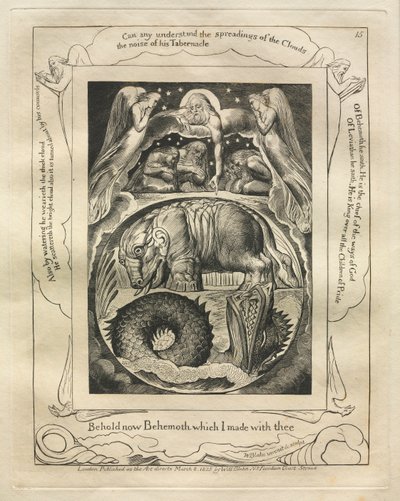 Jobs bok: Pl. 15, Se nå Behemoth som jeg laget med deg av William Blake