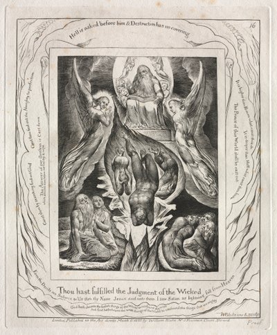 Jobs bok: Pl. 16, Du har fullbyrdet den ugudeliges dom av William Blake