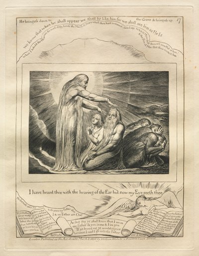 Jobs bok: Pl. 17, jeg har hørt deg med ørets hørsel, men nå ser mitt øye deg av William Blake