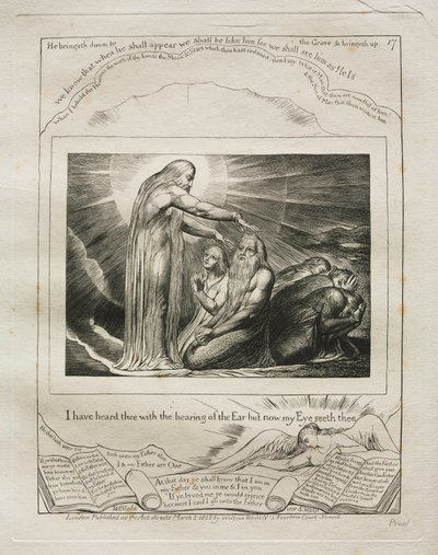 Jobs bok: Pl. 17, jeg har hørt deg med ørets hørsel, men nå mitt øye..., 1825. av William Blake