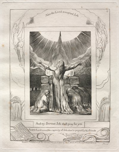 Jobs bok: Pl. 18, Og min tjener Job skal be for deg av William Blake