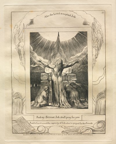 Jobs bok: Pl. 18, Og min tjener Job skal be for deg av William Blake