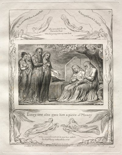 Jobs bok: Pl. 19, Hver og en ga ham også et stykke penger av William Blake