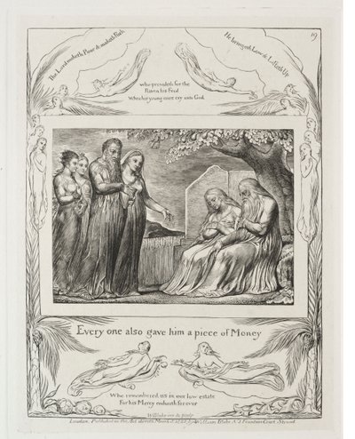 Jobs bok: Pl. 19, Hver og en ga ham også et stykke penger av William Blake