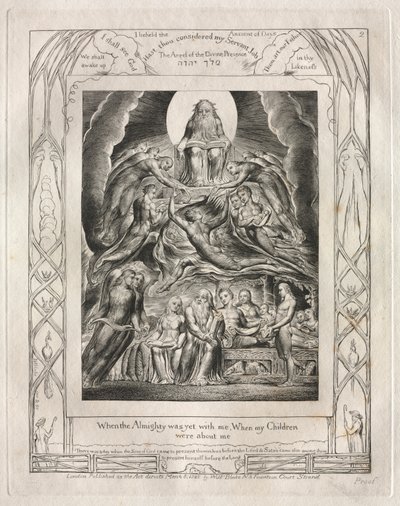 Jobs bok: Pl. 2, Da den Allmektige ennå var med meg, Da mine barn / var rundt meg av William Blake