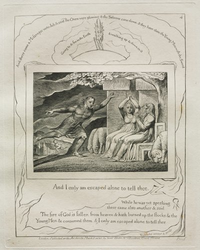 Jobs bok: Pl. 4, Og jeg er bare rømt alene for å fortelle deg det av William Blake