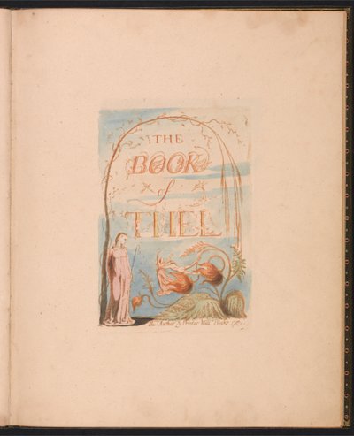 The Book of Thel, plate 2, tittelside av William Blake