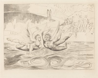 Kretsen av de korrupte tjenestemenn; djevlene som ødelegger hverandre av William Blake