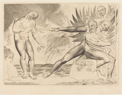 Kretsen av de korrupte tjenestemenn; the Devils Tormenting Ciampolo av William Blake