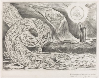 The Circle of the Lustful: Paolo og Francesca av William Blake