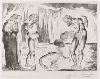 Tyvenes sirkel; Buoso Donati angrepet av slangen av William Blake