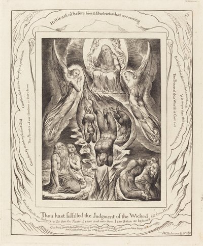 Satans fall, 1825. av William Blake