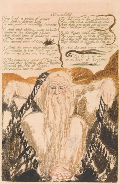 The First Book of Urizen, Plate 25, "De levde en periode på år ...." (Bentley 28) av William Blake