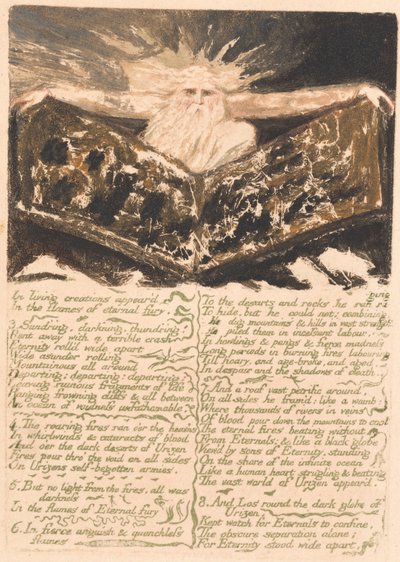 Den første boken til Urizen, Plate 6, I levende skapninger dukket opp. . . . (Bentley 5) av William Blake