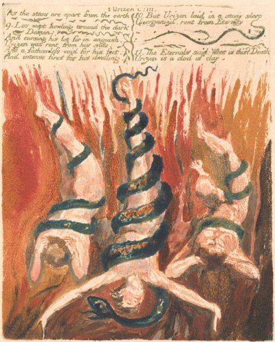 Urizens første bok, plate 7, "Som stjernene er adskilt fra jorden ...." (Bentley 6) av William Blake