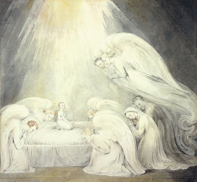Spedbarnet Jesus sier sine bønner, ca. 1805 av William Blake