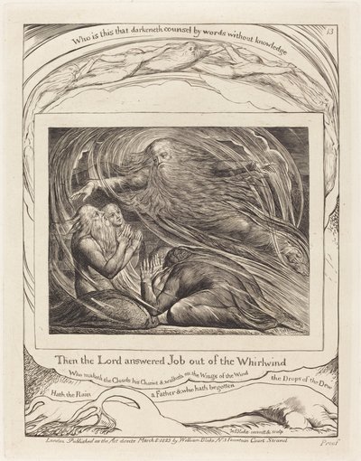 Herren svarer Job ut av virvelvinden av William Blake