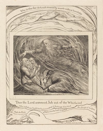 Herren svarer jobb ut av virvelvinden, 1825. av William Blake
