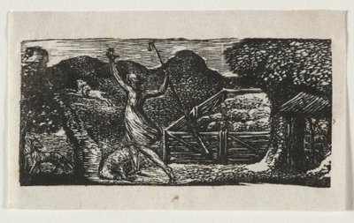 The Pastorals of Virgil, Eclogue I: The Shepherd jager bort en ulv, 1821. av William Blake
