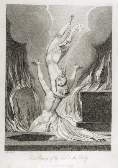 The Reunion of the Soul and the Body, pl.13, illustrasjon fra 'The Grave, A, Poem' av William Blake (1757-1827), gravert av Luigi Schiavonetti (1765-1810), 1808 av William Blake