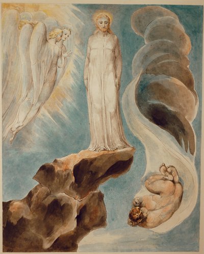Den tredje fristelsen (akvarell på papir) av William Blake