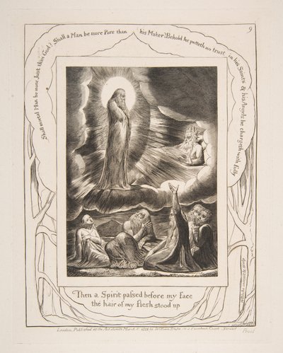 The Vision of Eliphaz, fra illustrasjoner av Jobs bok, 1825-26. av William Blake