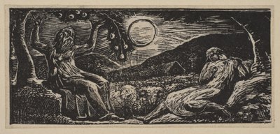 Thenot Under a Fruit Tree, fra Thorntons Pastorals of Virgil, 1821. av William Blake