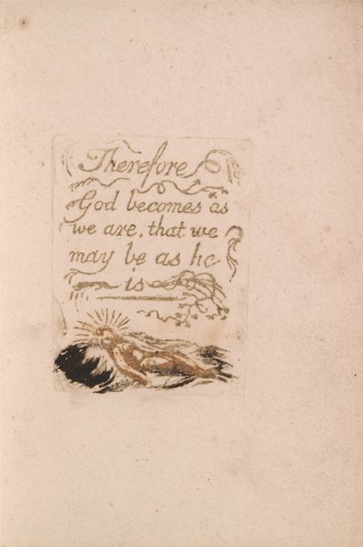 Det er ingen naturlig religion, plate 9, derfor blir Gud . . . . (Bentley b12) av William Blake