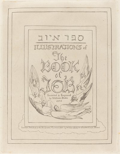 Tittelsiden til de graverte illustrasjonene til Jobs bok av William Blake