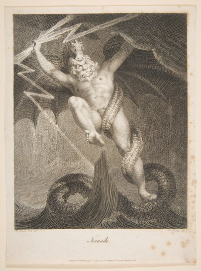 Tornado-Zeus som kjemper mot tyfonen Erasmus Darwin, Den botaniske hagen, 1. august 1795. av William Blake