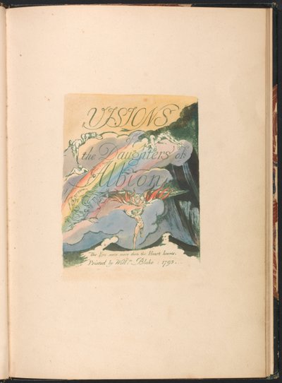 Visions of the Daughters of Albion, plate 2, tittelside av William Blake