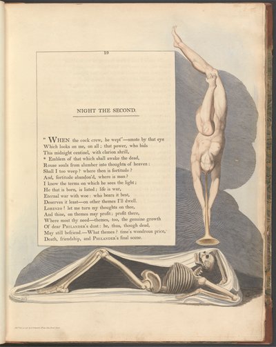 Young's Night Thoughts, side 19, "Emblem på det som skal vekke de døde" av William Blake