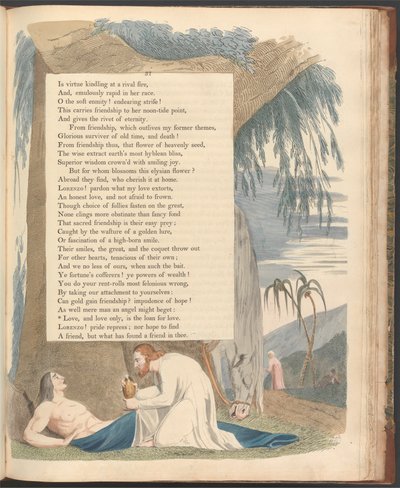 Young's Night Thoughts, side 37, "Kjærlighet og bare kjærlighet er lånet for kjærlighet" av William Blake